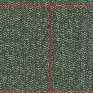 Olive/Tan Mix Barleycorn With Cherry Windowpane