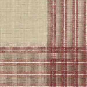 Sand/Red Linear Bouclé Check (Plaid)